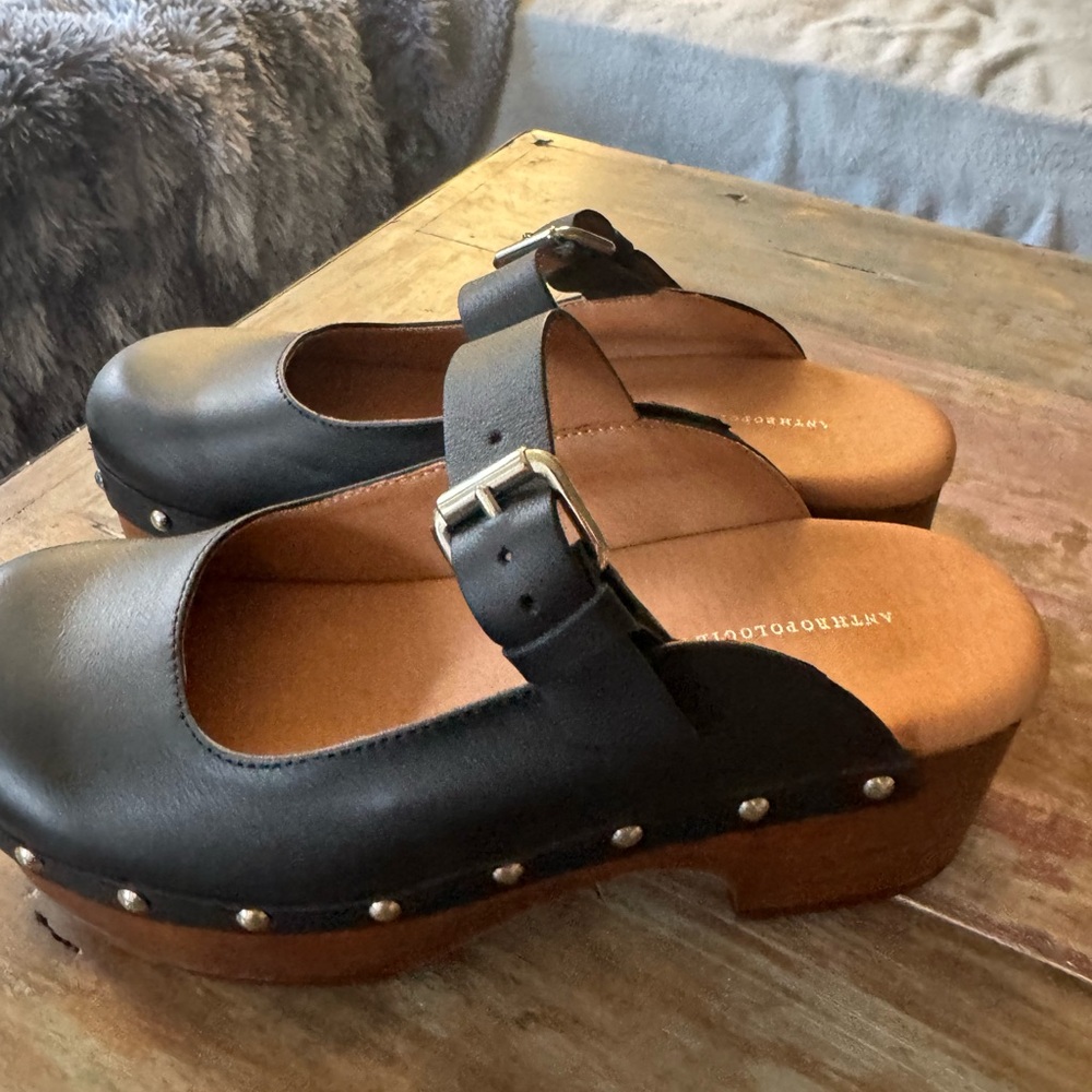 By Anthropologie wood mules like new with once - Picture 3 of 13